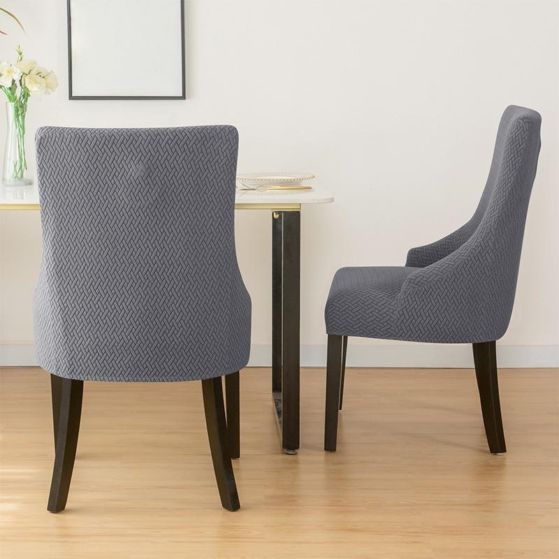 1PC Jacquard Dining Chair Covers Elastic High Back Sloping Chair Cover Strech Accent Wedding Chairs Seat Slipcover for Home Part