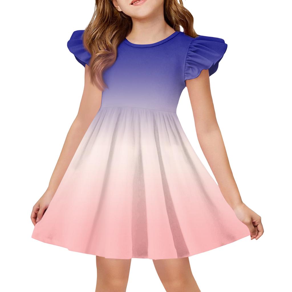 Girls' Summer Princess Dress , A,Line T,Shirt Dress Easter Day