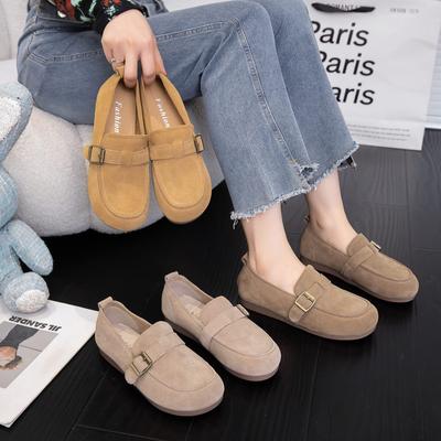 2025 Spring New Soft-soled Soft-faced Matte Fashion Doudou Shoes One-pedal Flat-soled Single Shoes Women's Versatile Mother Shoes