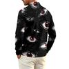 Herren Schnelltrocknendes Mesh Langarm Golfshirt mit Halloween-Print für Freizeitkleidung