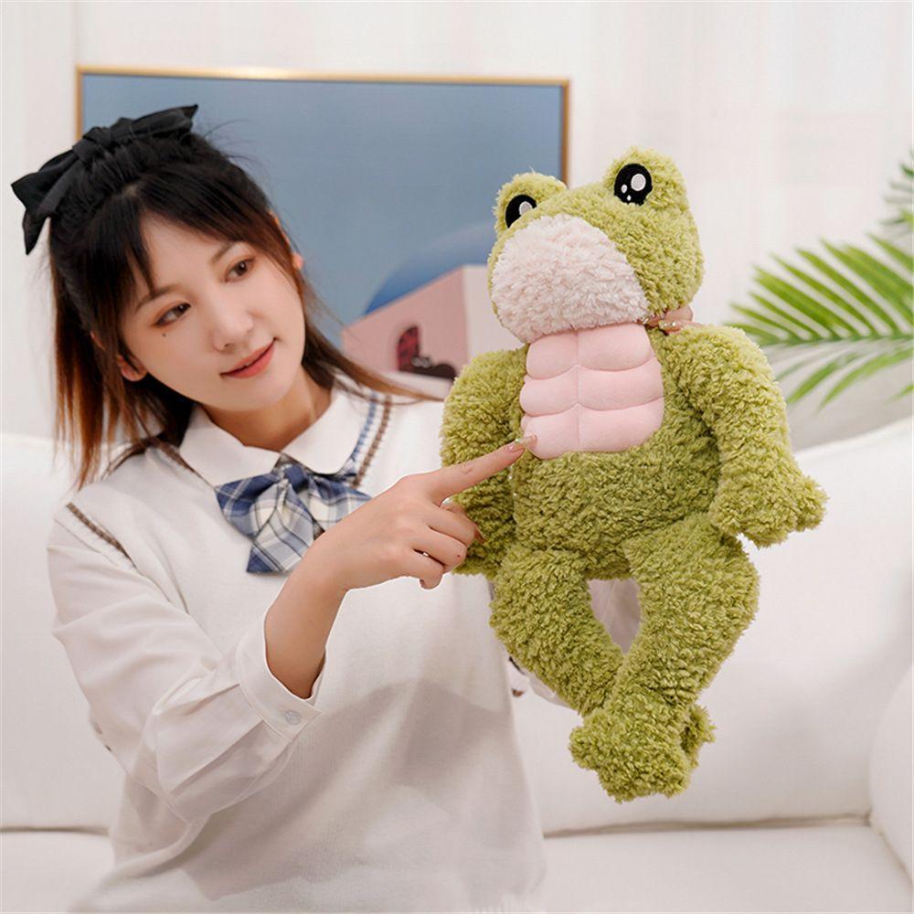 Soft Toy Cartoon Accompany Toy Plush Toys Frog Stuffed Toy Muscle Frog Doll Frog Plush Doll