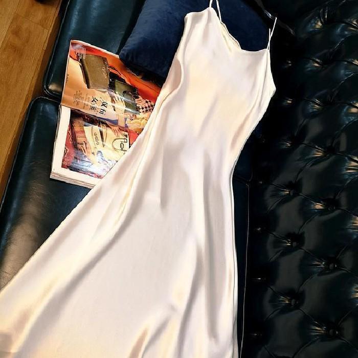 032 Women's Plus Size Elegant French A-Line Satin Dress
