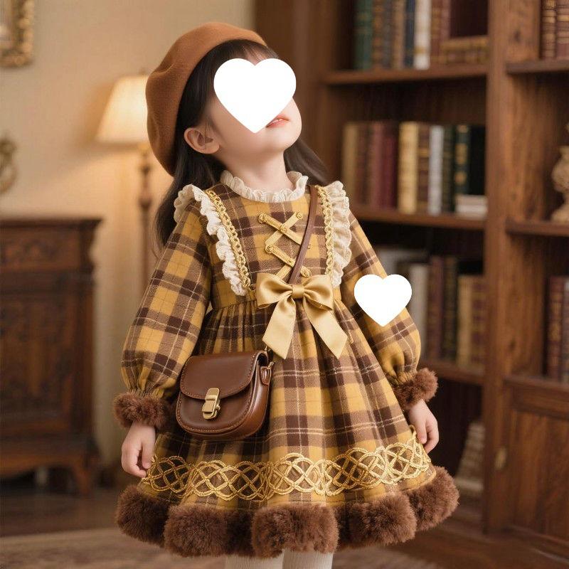 2025 Autumn/Winter Stylish Lolita Birthday Gown for Little Girls