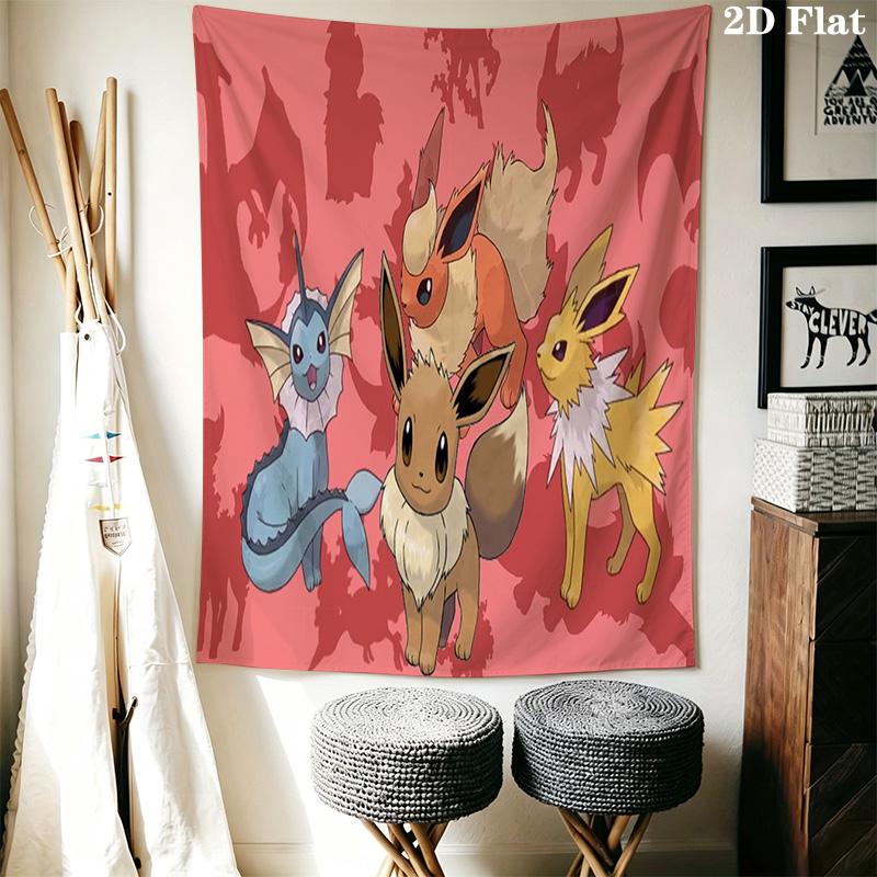 Eevee Evolution Tapestry Wall Tapestry Background Cloth Wallmounted Background Cloth Soft Atmospheric Background Cloth
