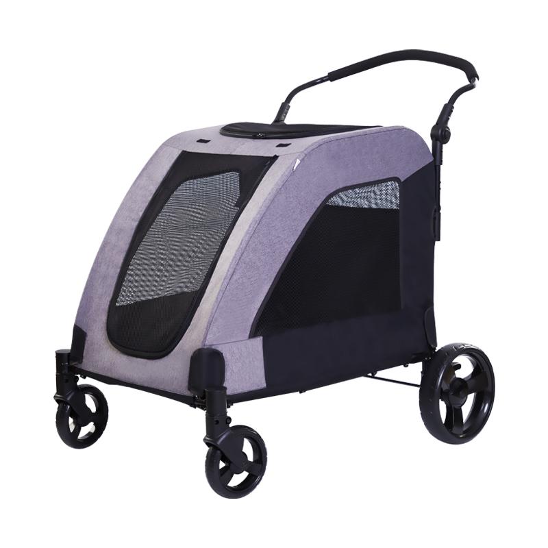 2024 High Quality Hot Selling Portable Large Pet Cart 4 Wheels Pet Trolley Sick Dogs Large Pet Stroller