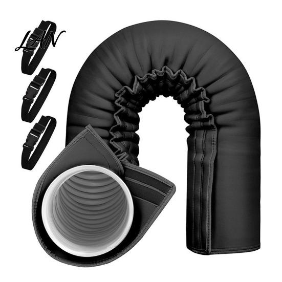 Washable Hose Insulation Sleeve 2Pcs Air Conditioning Exhaust Cover with 6 Straps, Reduce Heat & AC Pipe Shield Improve Cooling Efficiency,