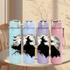 1PC Witch Crow Moon Silhouette 750ml Color Plastic Sports Water Bottle Leakproof Flip Straw Lid Suitable for Sports Office Home Use