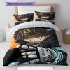 Fire Force Pattern Bedding,Quilt Set Quilt Cover Pillowcase Home Birthday Gift (1 * duvet cover + 2 * pillowcase, without core)