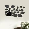 20pcs Irregular Geometric Cobblestone Pattern Mirror Wall Sticker Self-adhesive Detachable Colored Acrylic Mirror Wall Decals