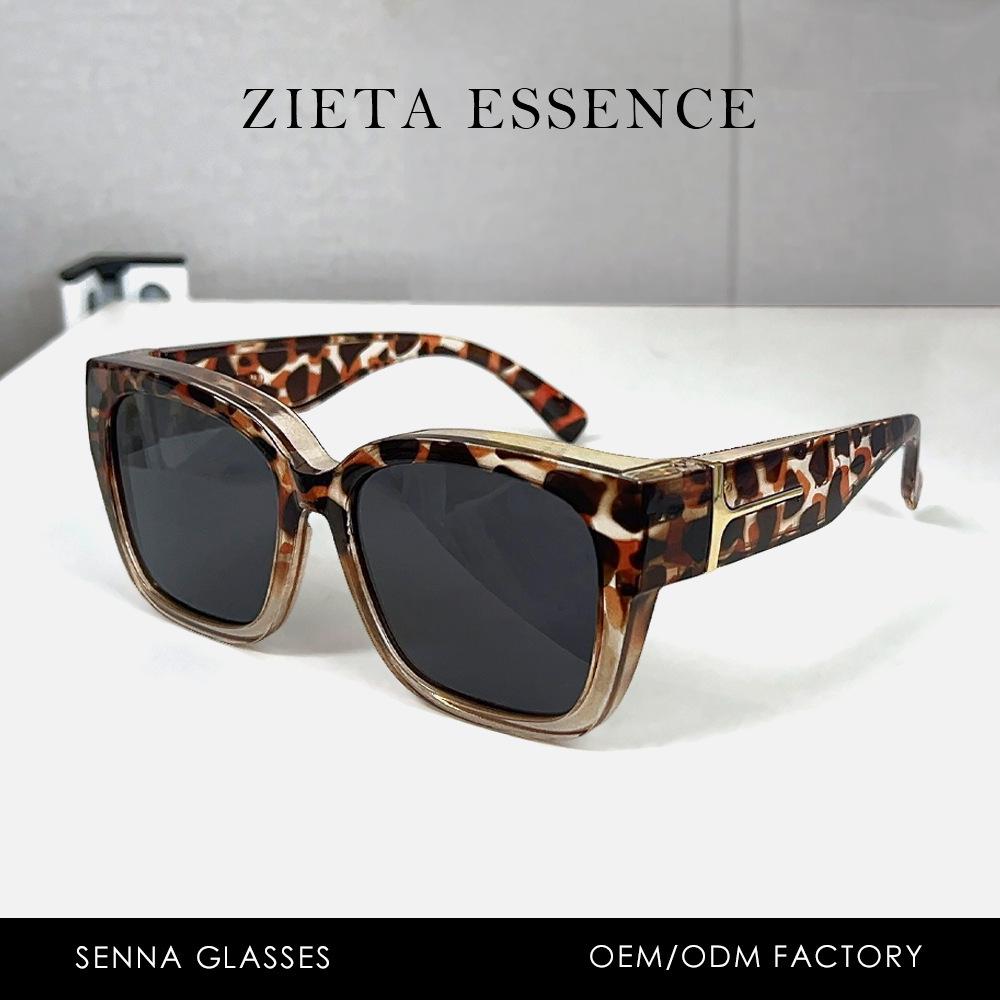 2025 Trendy Myopia Clip-on Gradientní Polarizované Sluneční Brýle – Velký Čtvercový Rám pro Ženy, Ideální pro Řízení a Cyklistiku.