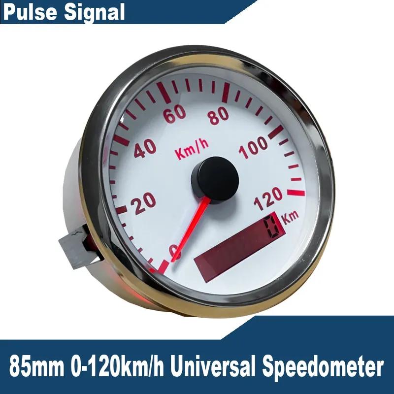 ELING Car Truck Boat Universal (Pulse Signal) 85mm Speedometer Odometer Speed Gauge 0-120km/h 0-200km/h with Backlight 12V 24V