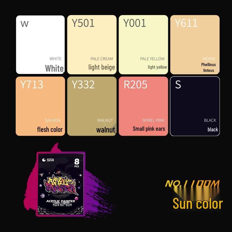 STA 1100 Fine Tip Waterproof Acrylic Marker Pen Set - 12/24 Colors for DIY Photo Album and Graffiti Painting