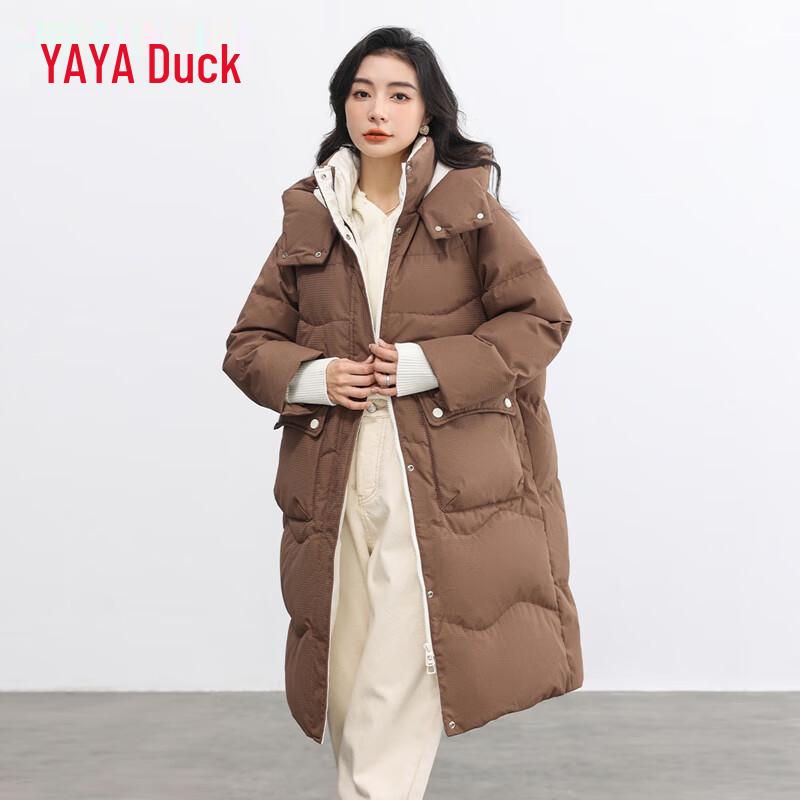 YAYA Women's Long Thickened Casual Duck Down Jacket YE3B600692H