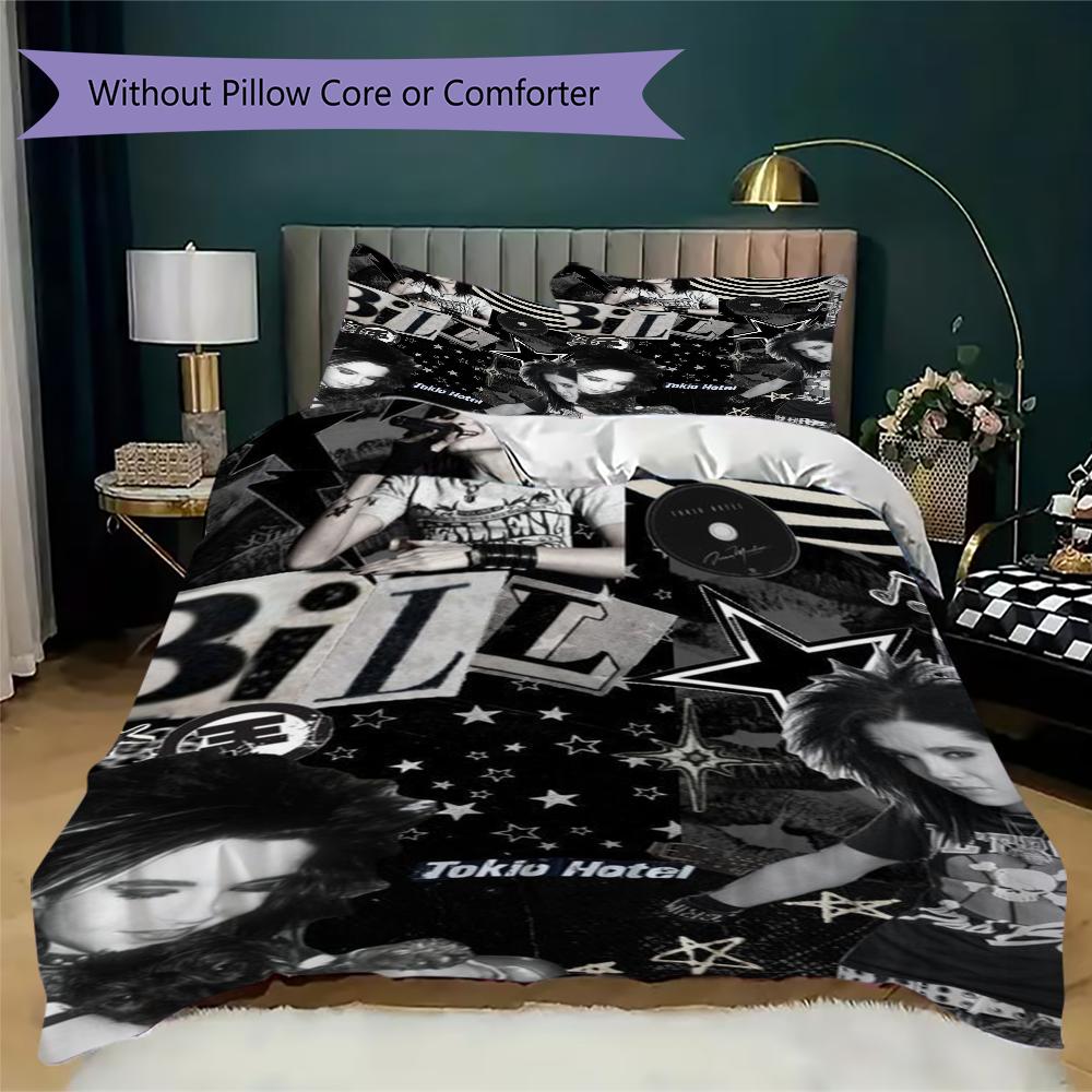 BILL KAULITZ Muster Bettwäsche Bettwäsche-Set Bettbezug Kissenbezug Heimdekoration Geburtstagsgeschenk (1 * Bettbezug + 2 * Kissenbezug ohne Füllung)