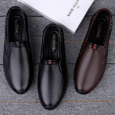 Pánské boty jaro business casual kožené boty pánské první vrstva hovězí kůže měkká podrážka pánské mokasíny líné nazouvací boty otec boty