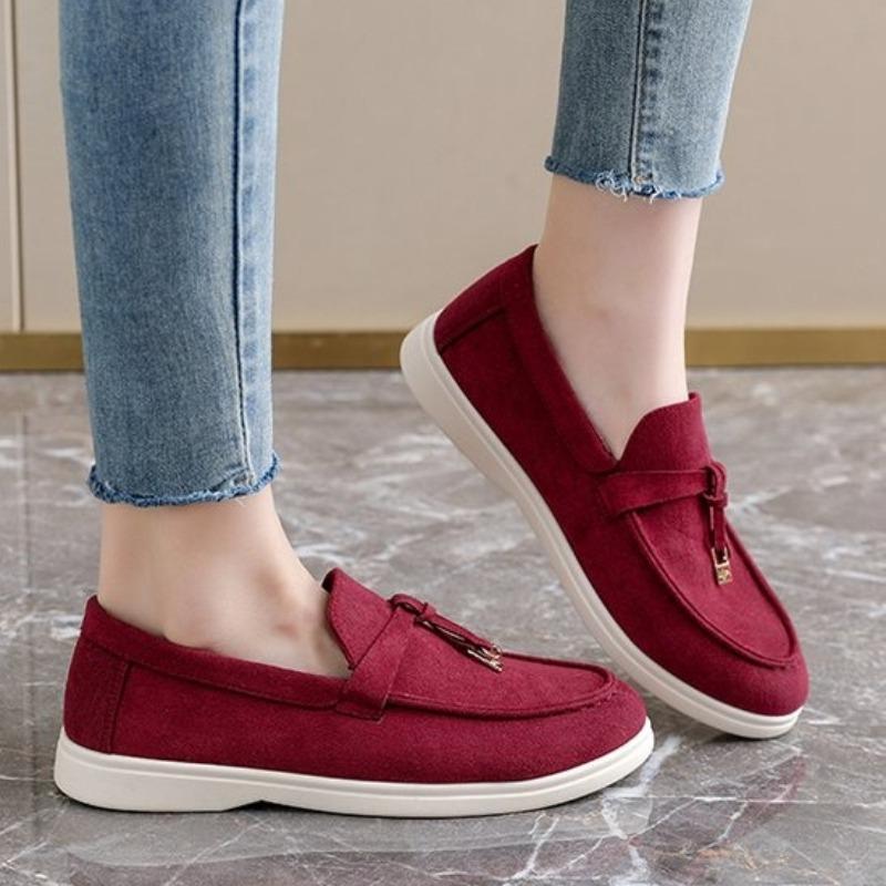 Soft Bottom Slip-On Flounce Casual Flat Women's Shoes Easy Wear Low Cut Rubber Sole Korean Style Spring Summer Loafers