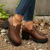Damen Niedriger Absatz Dicke Blockabsätze Hohe Absätze Bequeme Slip-Loafer Business Arbeit Knöchelhohe Stiefel Stiefel für Damen mit Absatz Sexy