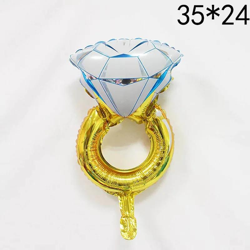 Diamond Ring Balloon Valentine's Day Proposal Balloon Wedding Room Decoration Diamond Ring Aluminum Film  Balloon