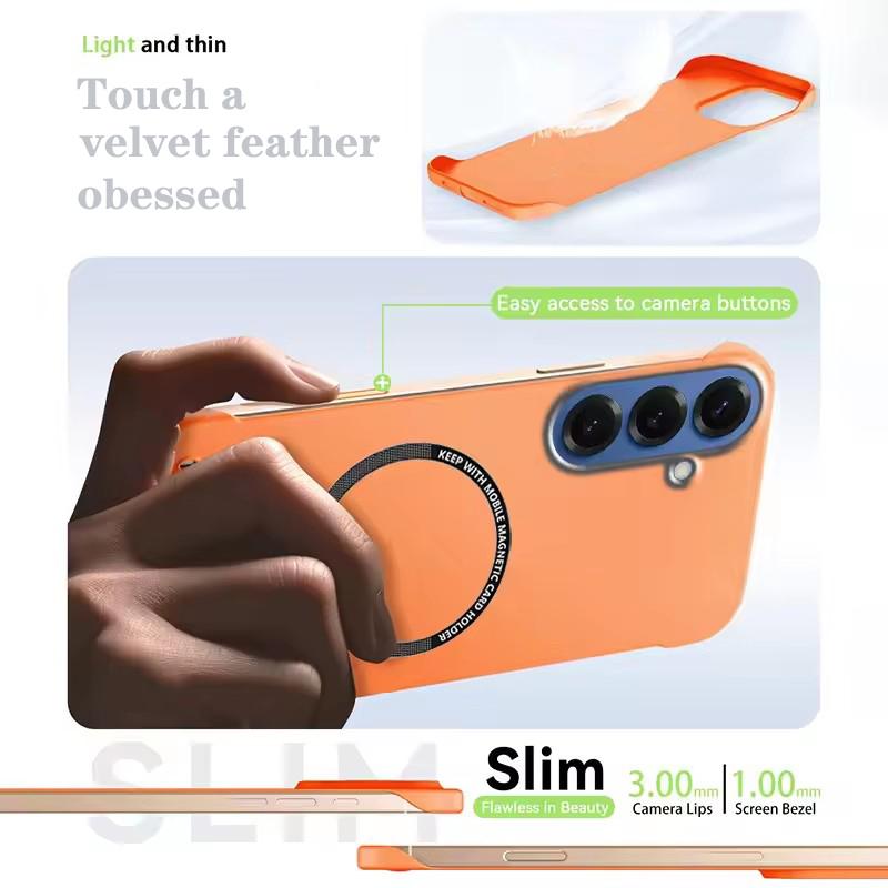 Magnetic Slim Case for Samsung S26 S25 S24 S23 S22 S21 S20 FE Plus Note 20 Ultra Frameless Matte Hard PC Cover Shockproof