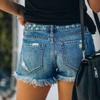 Ladies' Casual Hole Breaking Versatile Fashionable Denim Shorts