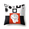 Polyester Pillow Case Car Black and Red Geometric Circle Lines Decorative Home Print Pillow Bedside Cushion Cover