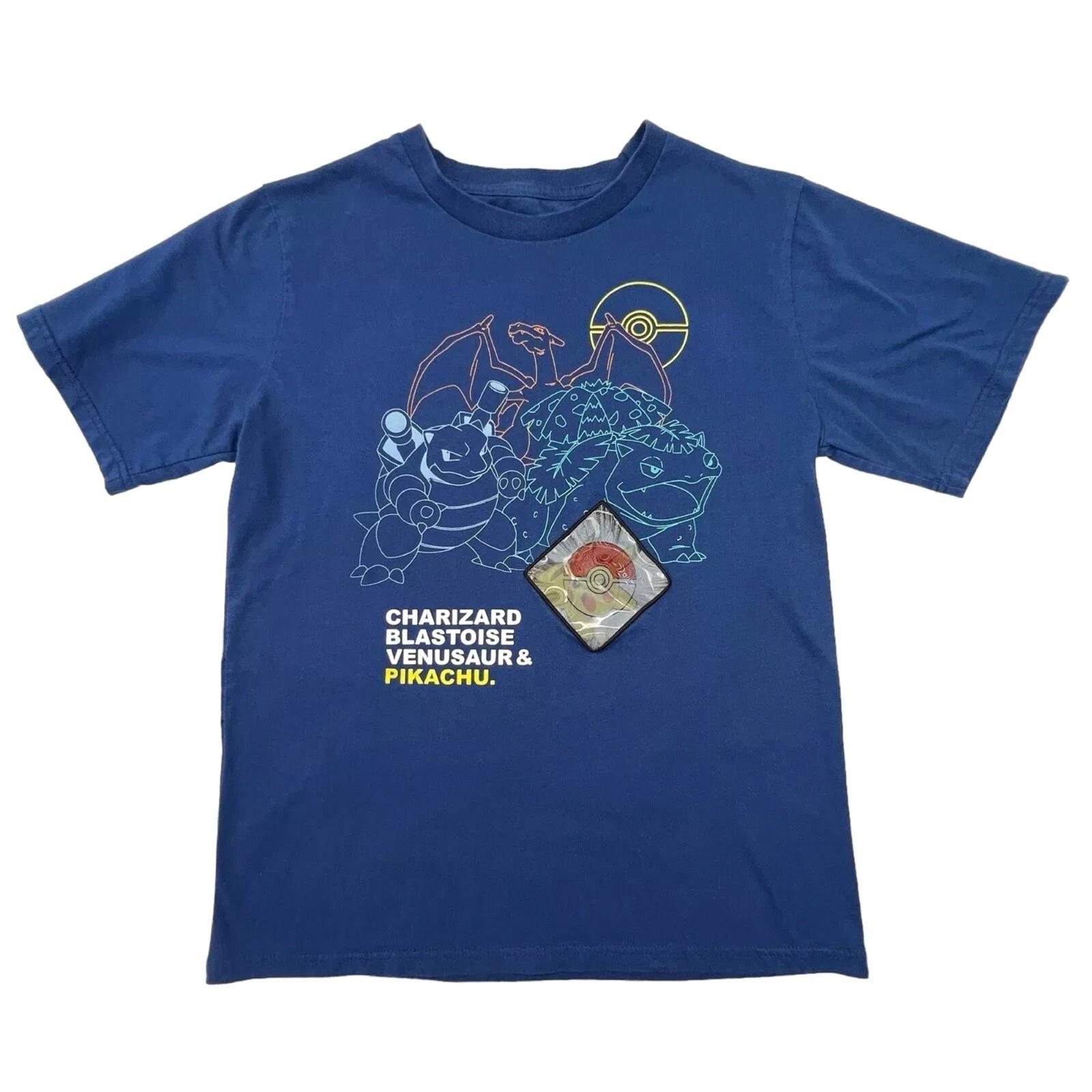 

Pokemon Multiple Character With Reflective Patch Boy s T-Shirt - NWT 140
