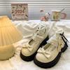 Fashion 2025 New Women's Mary Jane High Heels Round Toe Bow Tie Med Heel Outdoor Casual Sweet Platform Pumps Comfortable & Stylish