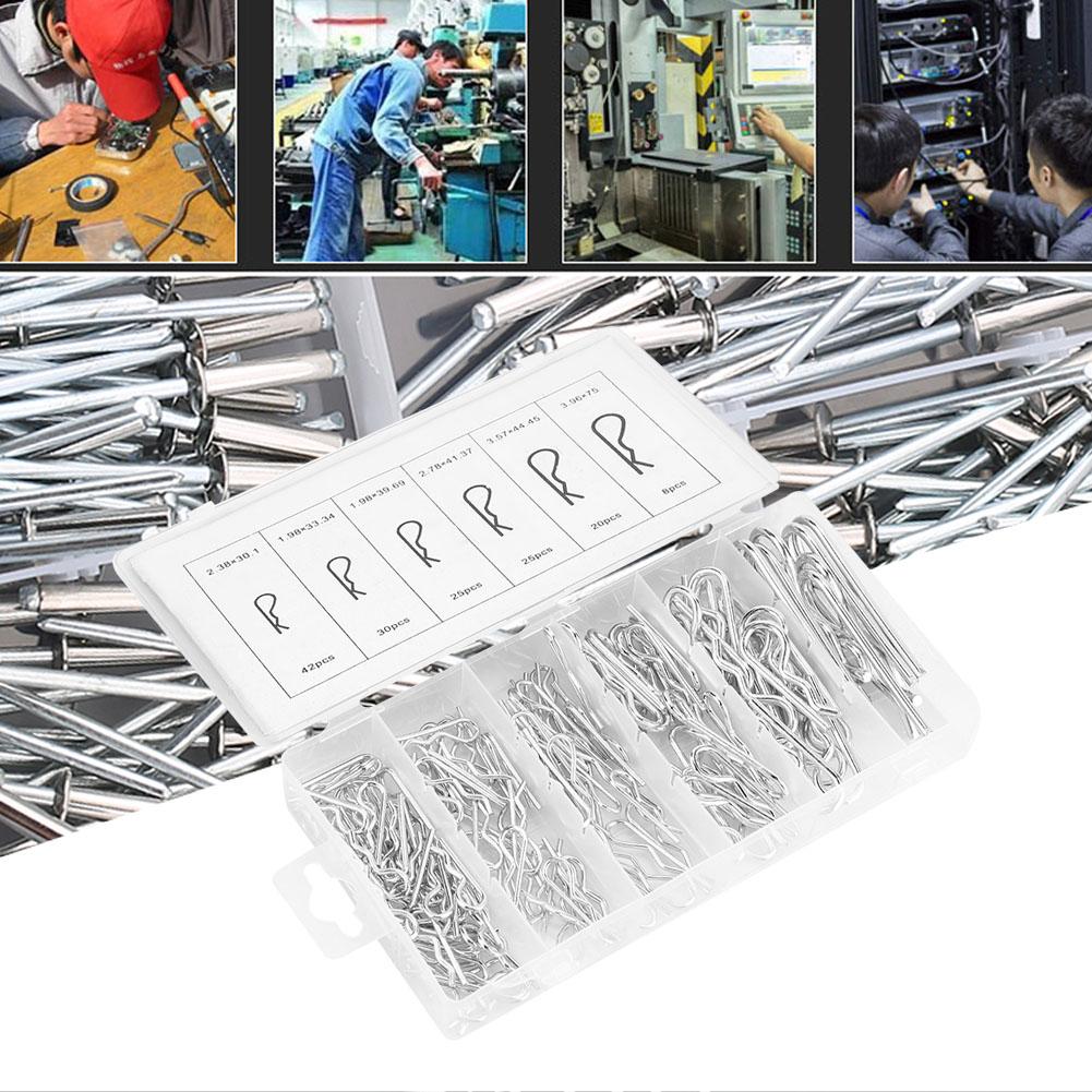 150 Pcs Carbon High Strength Steel R Type Wave Card Hairpin Latch Bolt Cotter Pin