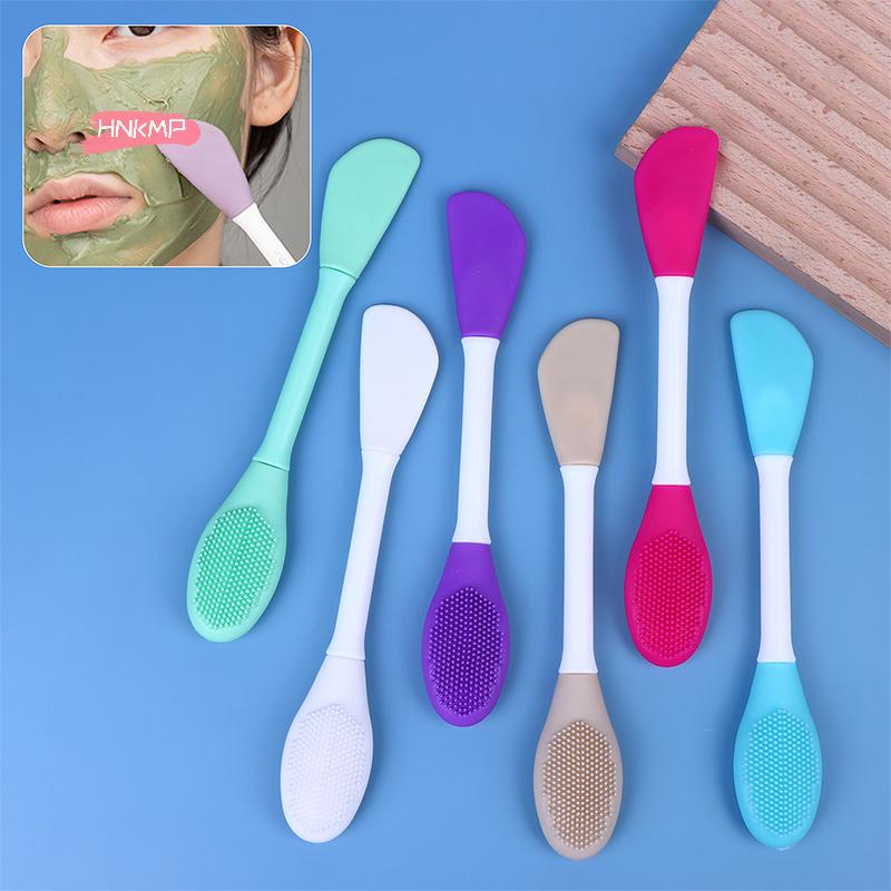 1 Stück Silikon Doppelseitiger Gesichtsmaskenpinsel Peeling Mitesserentferner Reiniger Schlammmasken Spatel Gesichtshautpflege Werkzeug