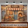 2D Pizzeria Backdrop Vintage Pizza Shop Photography Background