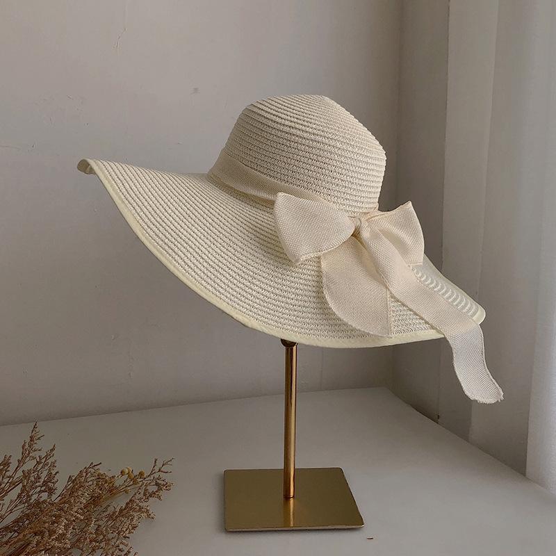 AiJIaWei vacation milf curved edge straw hat big brim women summer outing beach sun protection hat seaside