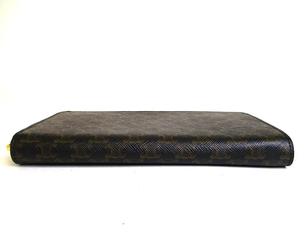 Authentic CELINE Triomphe Camvas Leather Large Zipped Wallet Purse #b281  Open Box