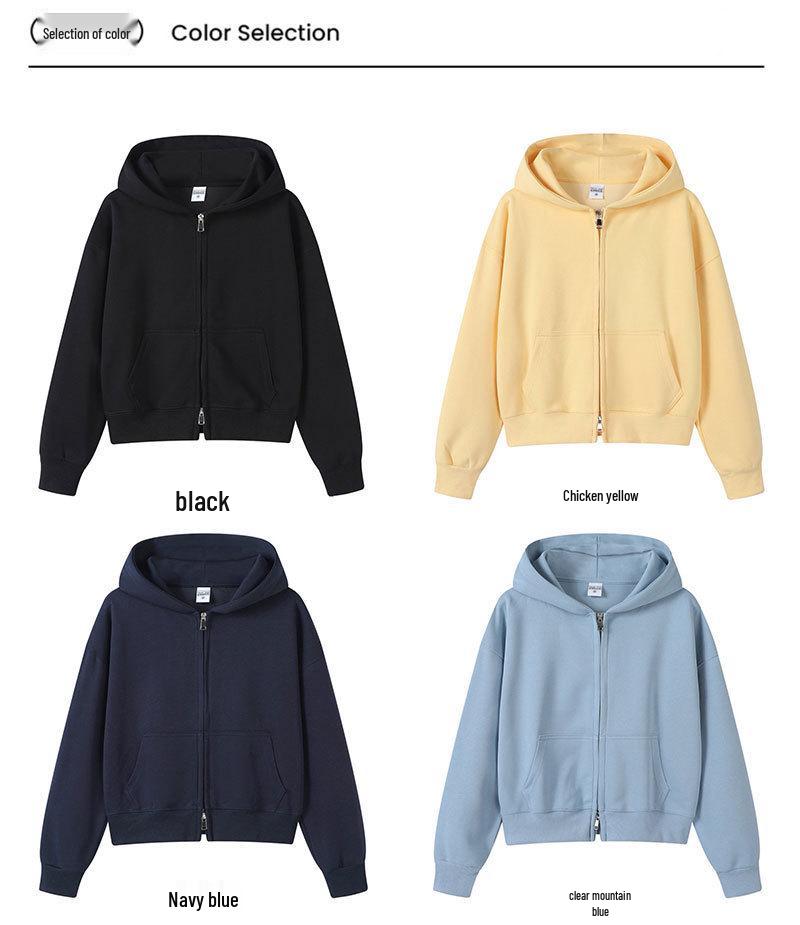 Veste Cardigan à Capuche Fermeture Éclair Poids Lourd Style Coréen Tendance pour Femmes - Sweatshirt Décontracté Automne 350g.