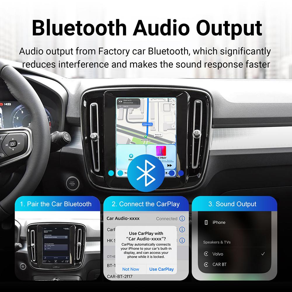 Wireless CarPlay Android Auto Retrofit Kit Decoder Box CarPlay Interface For Volvo V60 V90 S60 XC40 XC60 XC90 S60 S90 2017-2022