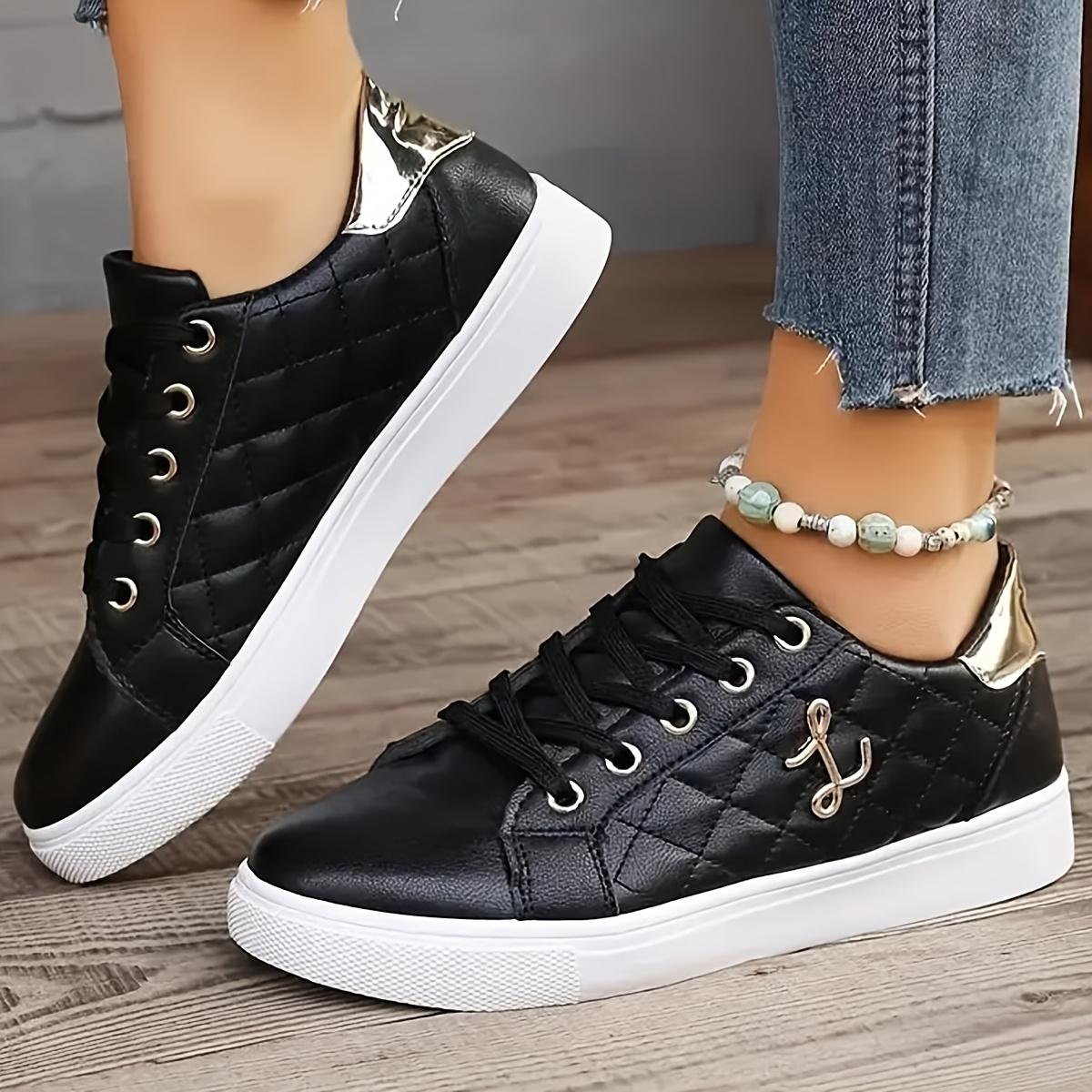 

Модная женская спортивная обувь на весну и осень, элегантные и легкие низкие туфли со шнуровкой и пряжкой, нескользящая подошва, удобная повседневная обувь 40 чёрный