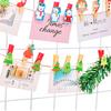 Cartoon Photo Display Decorated Odorless Christmas DIY Festive Atmosphere Gift Embellishment Wooden Clip Creative