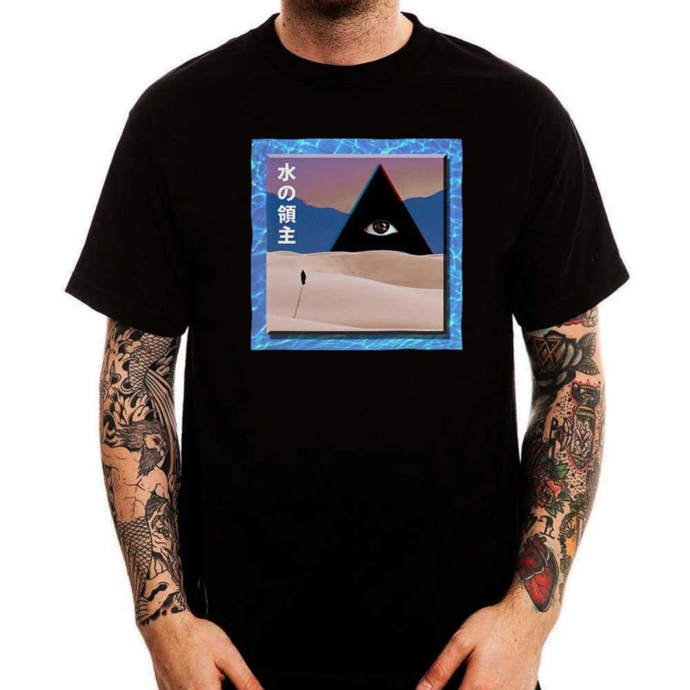 

Retro Illuminati Pyramid Japan Ukiyoe Art printed T Shirt New 100 Cotton Short Sleeve ONeck Tshirt Casual Clothing Mens Top S