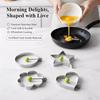 Creative 5 Shape Stainless Steel Egg Cooking Rings Heart Star Flower Round Mickey Style Egg Mold For Kitchen And Baking