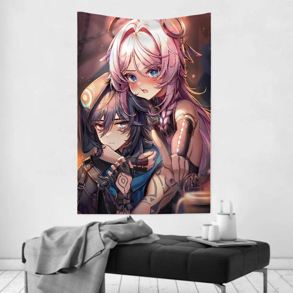 Game Citlali Genshin Impact Tapestry Wall Hanging Anime Room Decoration Cute Cartoon Fantasy Background Home Decoration