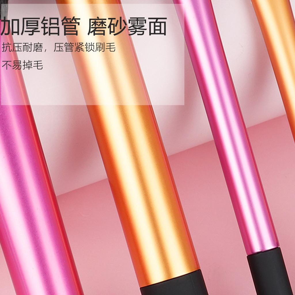 New 6 Makeup Brushes Set Long Aluminum Tube Loose Powder Brush Foundation Brush Portable Beginner Makeup Tool