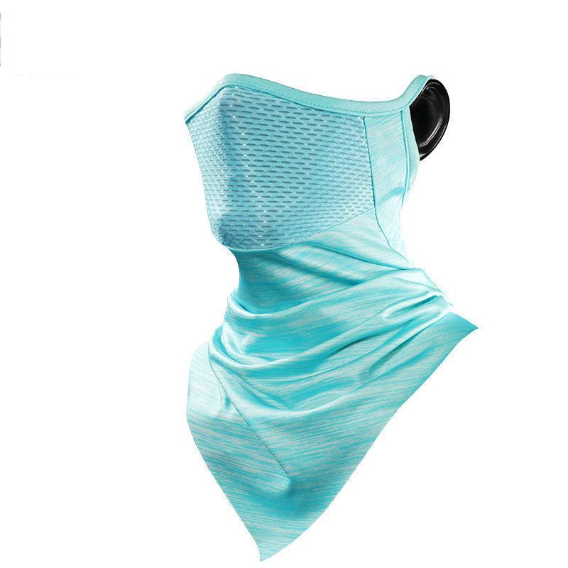 UV Protection Full Face Mask Breathable Ice Silk Bicycle Neckerchief Cycling Bandana Mask Summer Outdoor Hanging Ear Scarf
