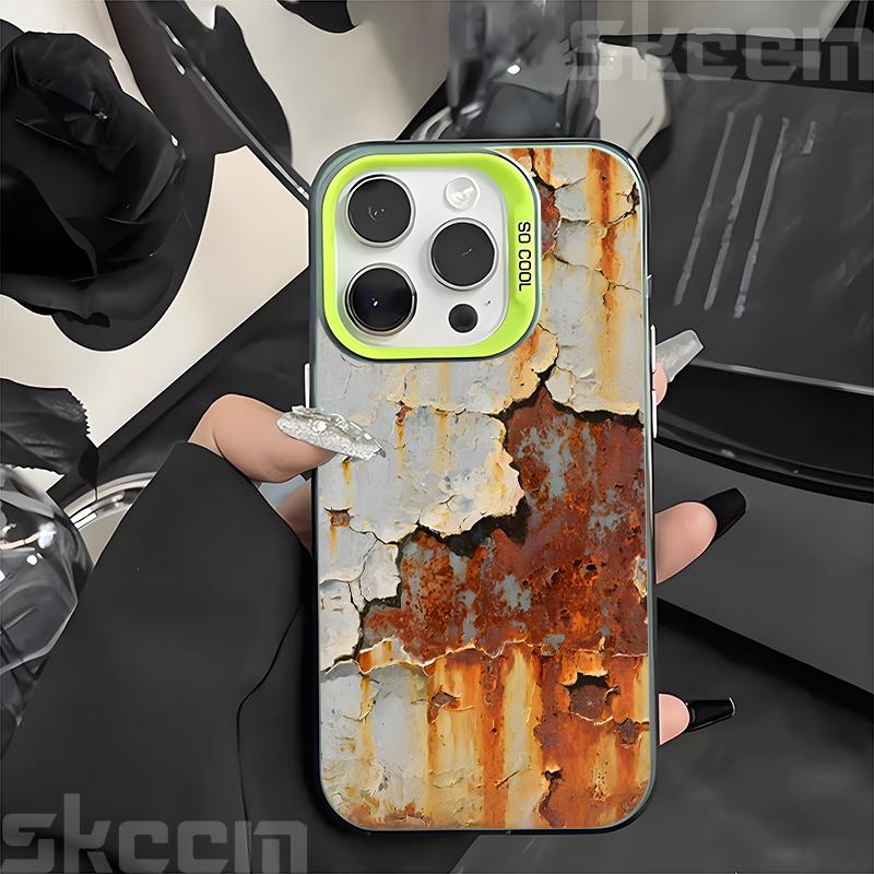 Vintage Industrial Style Rusty Pattern Phone Case For iPhone 17 16 Pro Max 11 12 13 14 15 Plus X XR XS 16E Shockproof Cover