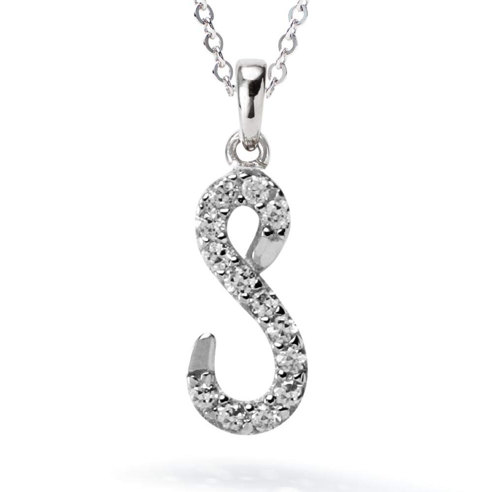

from New Initial Necklace S Alphabet Platinum Processed 925 Silver Metal Hypoallergenic Gift [Gift York] Women s Women s