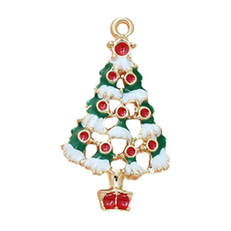 Christmas Enamel Charms for Jewelry Making, Mini Christmas Tree Pendants Charm for DIY Necklace Bracelet Earrings Making