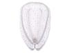 Baby cocoon/playpen with ruffles - mini gray stars on a white background/gray