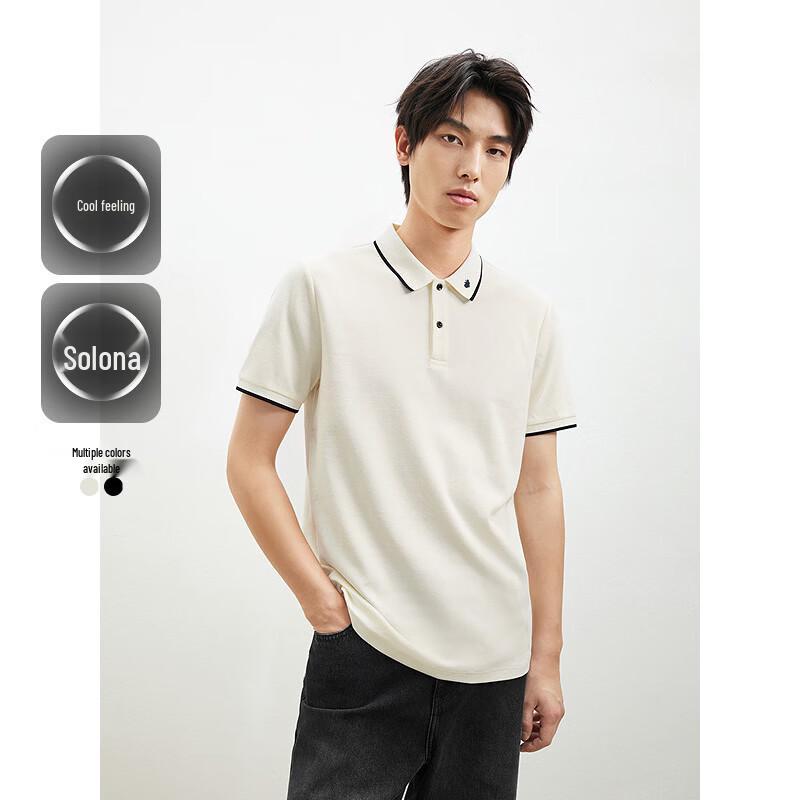 GXG Men s Cotton Blend Color-Block Lapel Polo Shirt 175L