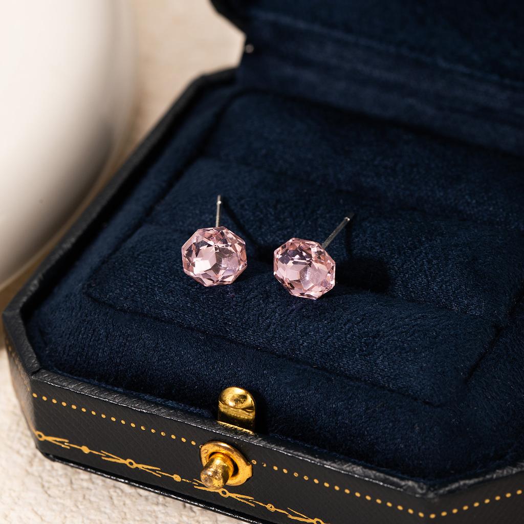 Explosive Millennium Eight-Sided Rose Ear Bone Nails Women'S Multi-Faceted Personality Zircon Exquisite Ear Holes
