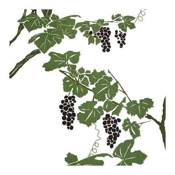 Somen Anbo Tenugui "Grapes" - Hand-dyed 100% Cotton Tokka, Made in Japan, 35cm x 100cm - Autumn Harvest, Auspicious Symbol, Beautiful Vines, Abundant