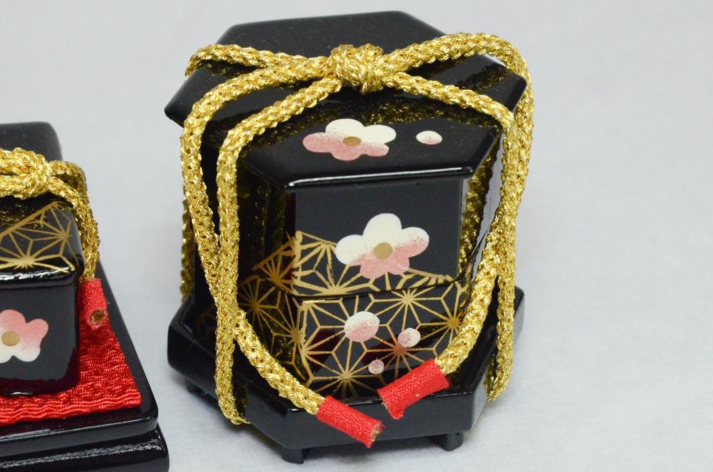 Front Decoration, Juho, Hemp Leaf and Plum Blossom Design, Black Lacquer (Hina Doll accessories/Sanpo) (size 25)…