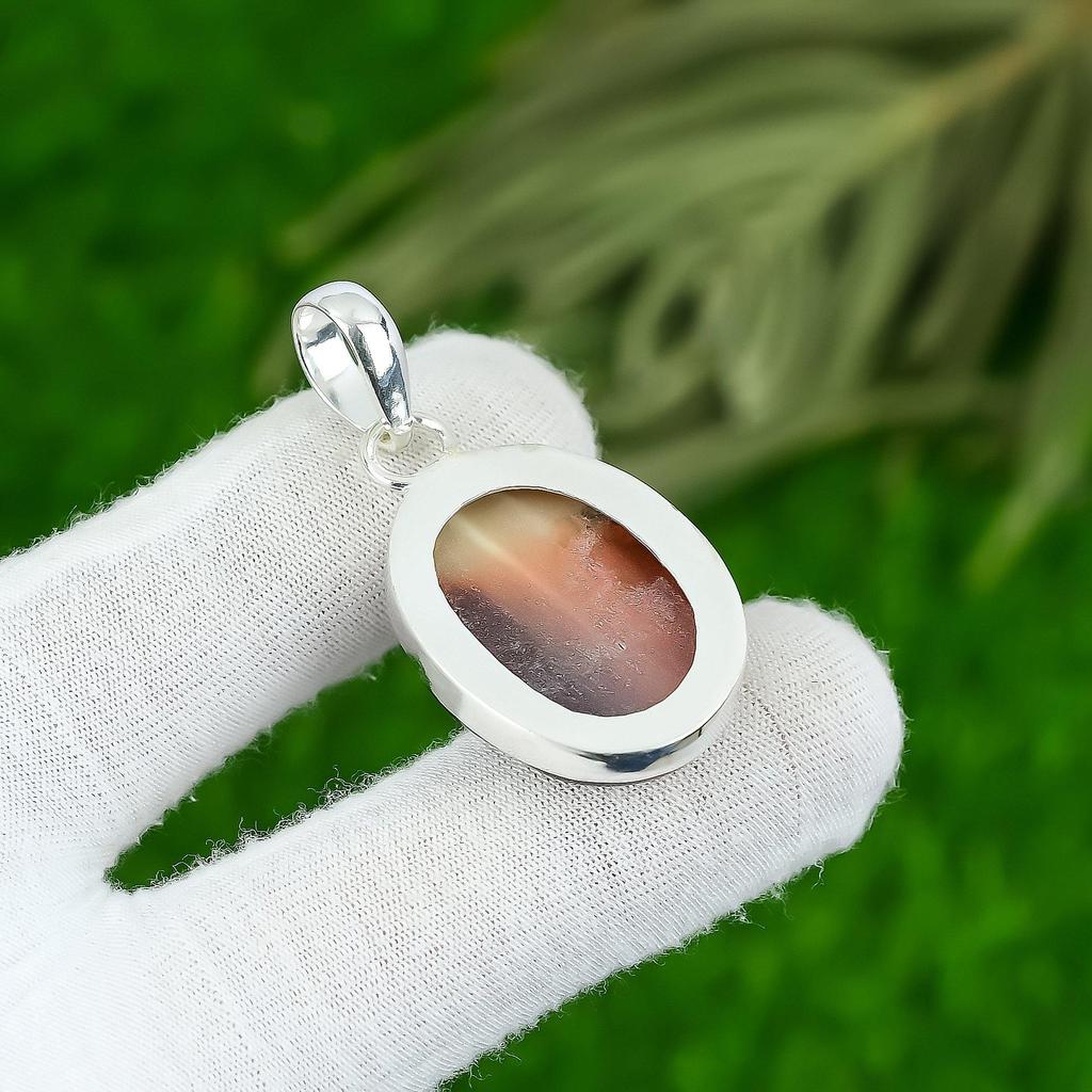 Oval Natural Mookaite 925 Silver New Daughter Elegant Birthday Boho Pendant